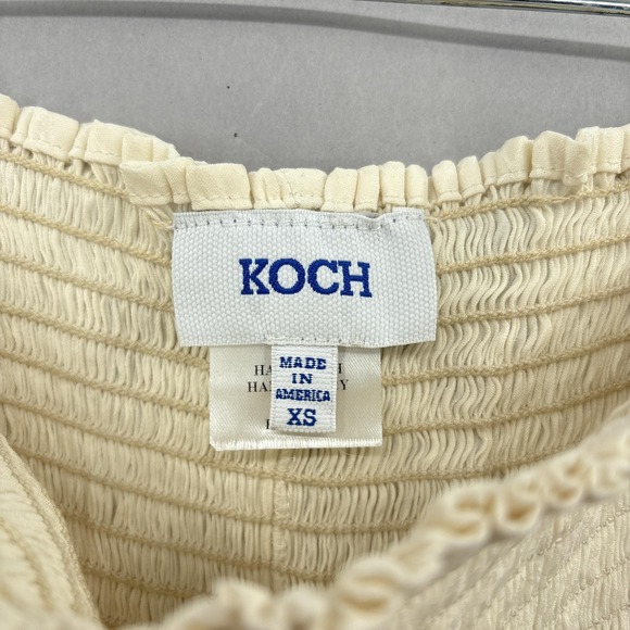Koch Shorts Womens XS White Smocked High Waist Flowy Pleated Made In USA - Picture 9 of 11